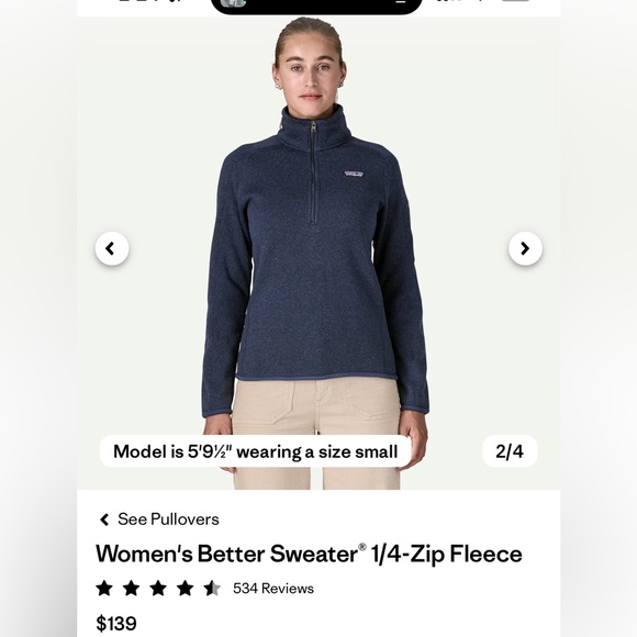 Patagonia Women's Cowl Neck Sweater - New Navy - Picture 2 of 2